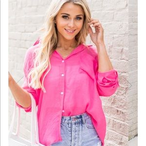Pink Lily Button Up Shirt